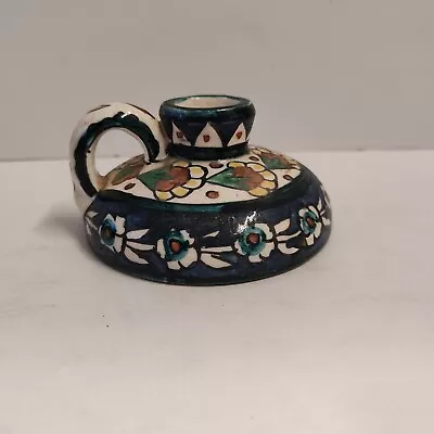 Buy Israel Iznik 60's Jerusalem Armenian Hand Painted Ceramic Pottery Candle Holder • 65.99£