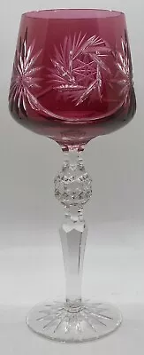 Buy Vintage Bohemian Czech Cut To Clear Ruby / Cranberry Crystal Wine Water Goblets • 38.55£