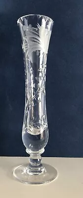 Buy Vintage Royal Brierley Crystal Cut Glass Footed Bud Vase 20cm Tall Excel Cond • 8.50£