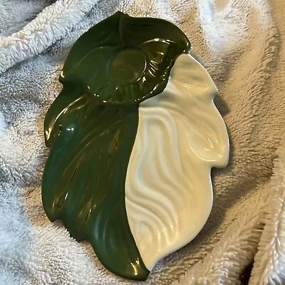Buy Carlton Ware Australian Design Green Two Tone Leaf Large Saucer Hand Painted UK • 10£