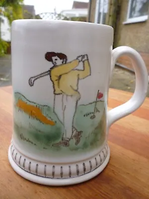 Buy Buchan White Beer Mug Golfer Playing Golf Shape And Size 187/20 Made Portobello • 6£