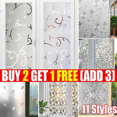 Buy 100cm  Rainbow Frosted Window Film Privacy Stained Cling Static Glass Sticker • 7.99£