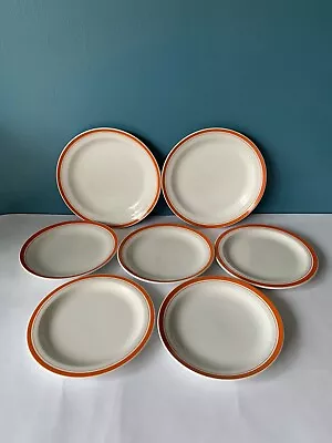 Buy 7 Vintage Midwinter Habitat Side Plates 1960s Orange Retro • 20.99£