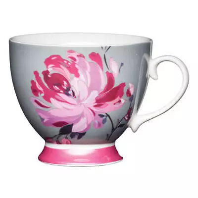 Buy KitchenCraft China 400ml Footed Mug, Pink Flower • 9.82£
