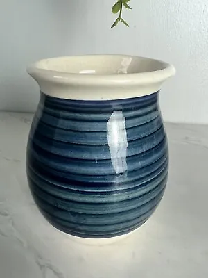 Buy Vintage Dragon Studio Pottery Vase From Rhayader Wales Blue Small Vase • 14£