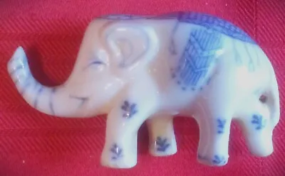 Buy Vintage Porcelain Blue & White Elephant • 2.99£