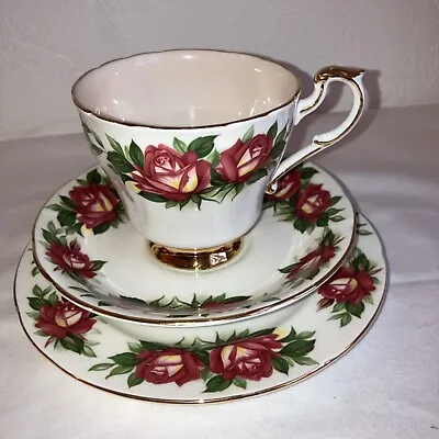 Buy Paragon China Six World Famous Roses Omiana Red And Yellow Rose Pattern Trio • 12£