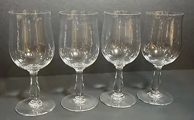 Buy 4 Baccarat French Crystal Tall Water Goblet Glasses, Longchamp Pattern • 163.24£