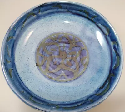 Buy Vintage Mid Century LAMORNA Cornish Studio Pottery Blue Glazed Dish. • 25£