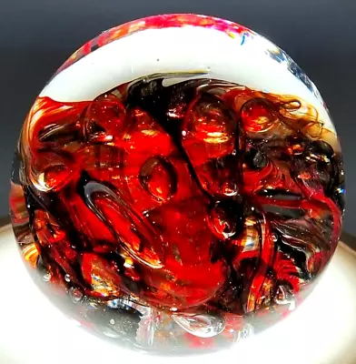 Buy MDINA PAPERWEIGHT Swirling Amber Bubbles MALTA SIGNED 1999 VINTAGE RARE VG+++ • 25.99£