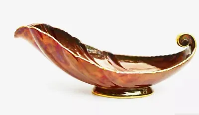 Buy Carlton Ware Rouge Royale Shell Form Bowl With Deep Red Flambé Glaze Gilt Trim • 51.98£