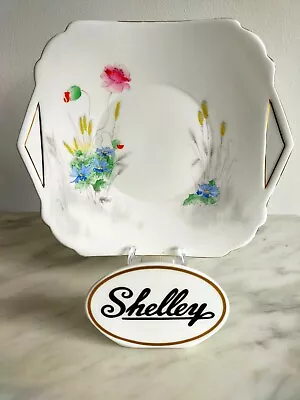 Buy Shelley Cake Plate Pink And Blue Flowers 0136 Pattern Number • 7£