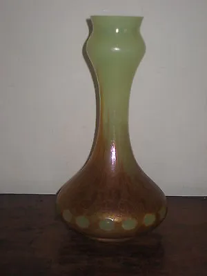 Buy Bohemian Tall Glass Vase  With Facet Cut Decoration Jugendstil Art Nouveau • 160£