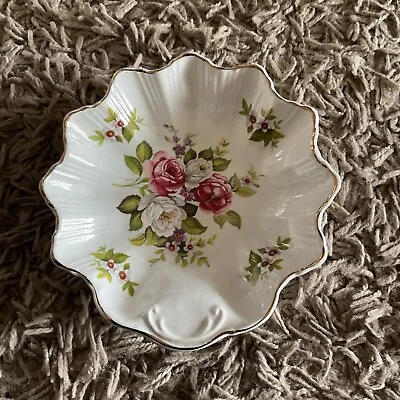 Buy Vintage Old Foley James Kent Roses Pattern Decorative Floral Fluted Round Dish • 5£
