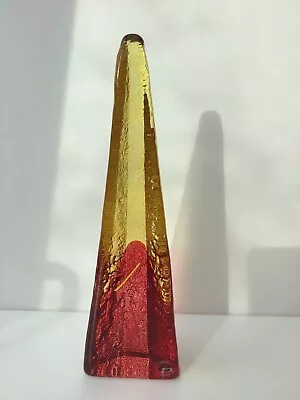 Buy Vintage Bergdala Swedish Art Glass Obelisk By Bjorn Hultqvist ? 30cm 1970s • 75£