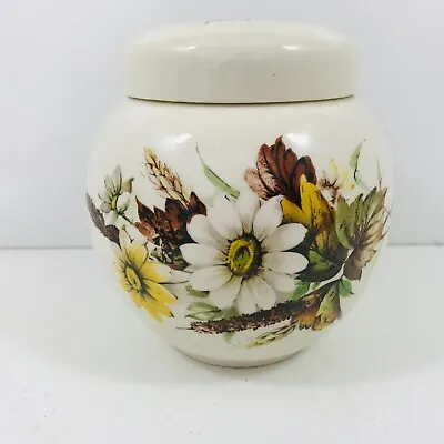 Buy Vintage Large Sadler White Flowers Ginger Jar With Lid • 6.99£