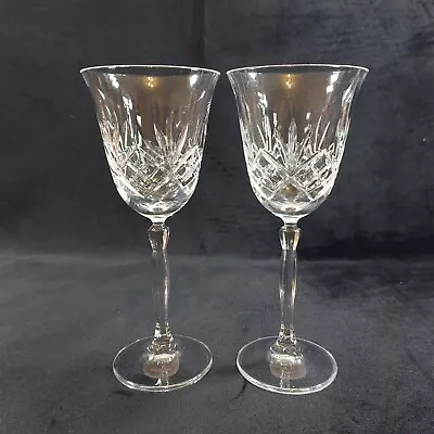 Buy Crystal Wine Glasses Clear Cut Glass X2 160 Ml 20 Cm Criss Cross Fan Shape • 12.95£