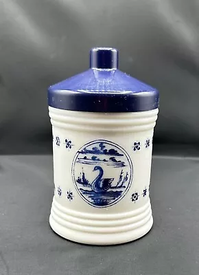 Buy Vintage Holland Delft Blue & White  Milk Glass Canister W/ Lid 3 Designs • 27.98£