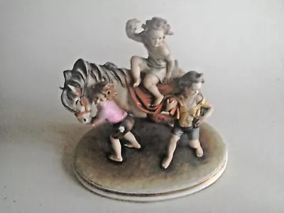 Buy Large Capodimonte  Bruno Merli  Figurine  Children With Pony  Collectible. • 179.99£