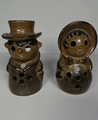 Buy 1950's PWF Pottery Man Women Hat & Pilgrim Genuine Stoneware Lantern Japan. • 37.12£