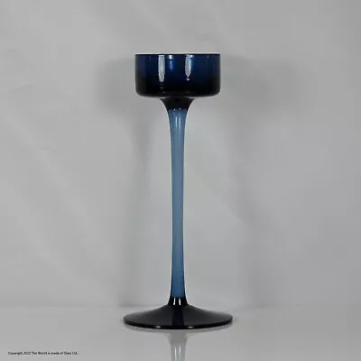 Buy Wedgwood Glass Brancaster Candlestick, Blue, Medium • 30£