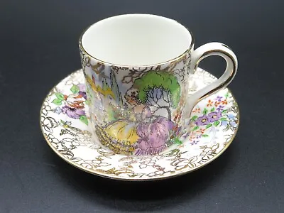 Buy VTG Demi Tasse Cup Saucer Lord Nelson Ware England POMPADOUR Lady Gold Floral • 18.97£