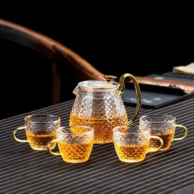 Buy Transparent Glass Teapot Teacup Set Teapot Teacup Set Home Office High • 18.10£