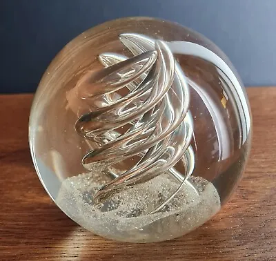 Buy Caithness Clear Abstract Swirls Glass Heavy Paperweight 90mm Across. • 12.99£