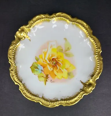 Buy Vintage CORONET LIMOGES China Hand Painted Floral Flower Gold Edge 6  Plate • 56.90£