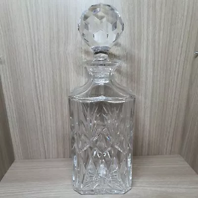 Buy Vintage Crystal Square Decanter With Stopper 26 Cm Tall • 25.99£