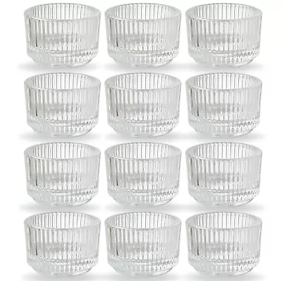 Buy Set Of 12 Clear Tea Light Candle Holders For Table Centerpiece 5 Cm X 3.5 Cm • 14.49£