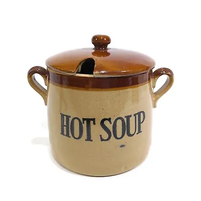 Buy Soup Pot Stoneware Lidded Moira Vintage Lid Farmhouse Pottery Tureen Handles • 23.99£