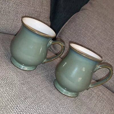 Buy Denby Regency Green Craftsman Stoneware Footed Mugs / Cups - VGC.     #E2* • 17£