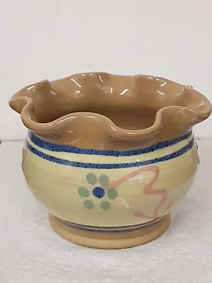 Buy Vintage Aysgarth Studio Pottery Small Planter / Bowl Slip Decorated Stoneware • 12£