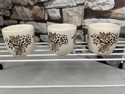 Buy English Ironstone Tableware X3 Egg Cups Brown Floral Pattern • 9.95£