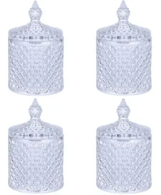 Buy Large Clear Glass Decorative Candy Sweet Crystal Effect Jar Container With Lid • 35.99£
