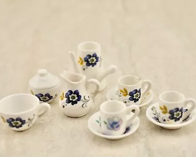 Buy Antique Royal Crown Staffordshire Miniature 11 Piece Floral Chocolate / Tea Set • 118.74£