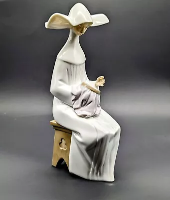 Buy Lladro Time To Sew Nun White #5501 RETIRED Porcelain Figure With Original Box. • 132.61£