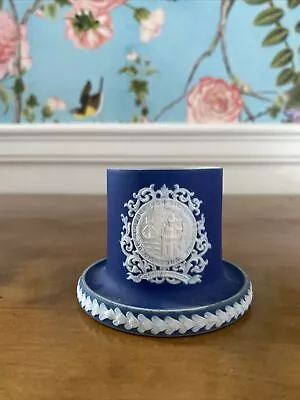 Buy Adams Blue Jasperware Match Holder Miniature Scarborough Magna Carta • 37.95£