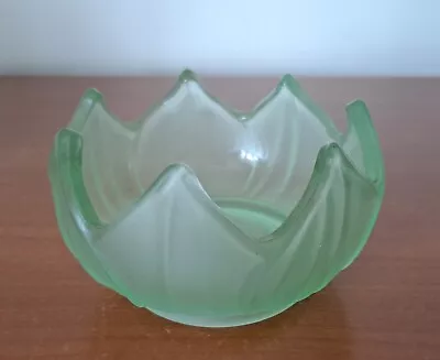 Buy Vintage Bagley Tulip Green Frosted Glass Dish • 8£