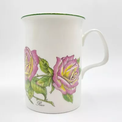 Buy Vintage Roy Kirkham Fine Bone China Mug - Botanical Flowers - Peace - Pink Roses • 9.80£