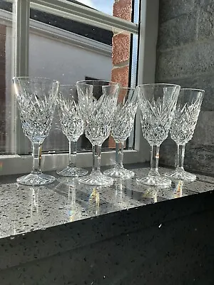 Buy 6 Tyrone Crystal Wine Glasses  Etched. Base 4.5” H Antrim Pattern ? • 14.99£