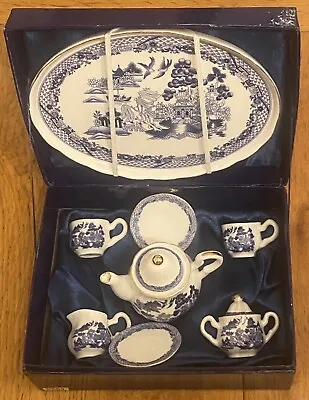 Buy The Regal, Bone China Collection. Rare Willow Design Miniature 8 Piece Tea Set • 22£