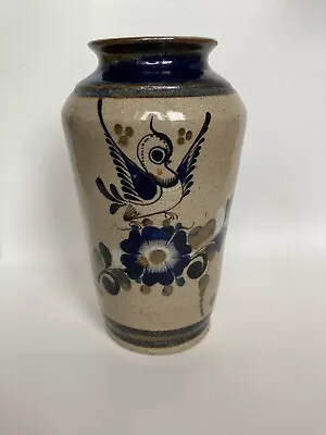 Buy Mexican Stoneware Hand Decorated Vase Flowers Birds • 18.50£