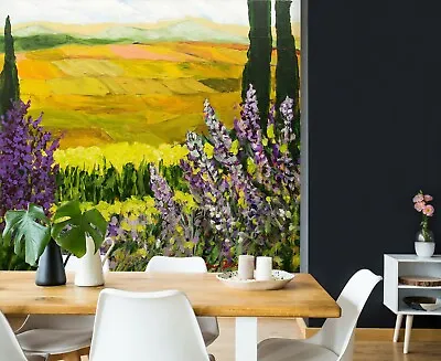 Buy 3D Yellow Field Flower NA428 Wallpaper Wall Mural Self-adhesive Allan P Fay • 356.39£