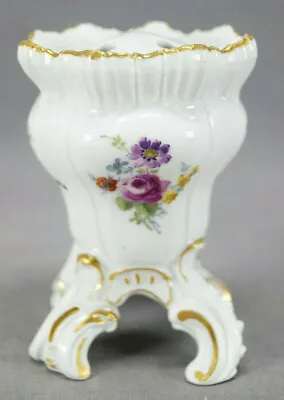Buy 18th Century Meissen Hand Painted Flowers & Gold Flower Frog Vase C.1763-1774 • 637.96£