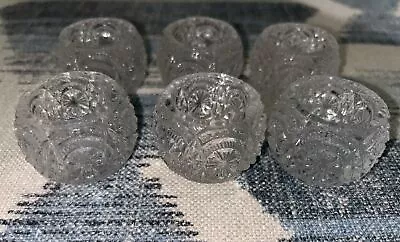 Buy Vintage Lead Crystal Clear Cut Glass Salt Cellars  Set Of 6 • 18.43£