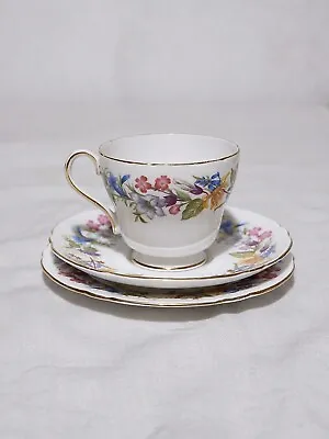 Buy Shelley Teacup And Saucer Floral Pattern Scalloped Trio Set Bone China • 26.66£