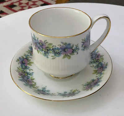 Buy Vintage Royal Standard Carnival China Coffee Cup & Saucer Purple Blue  Floral • 12£