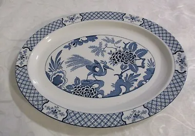 Buy Vintage Wood And Sons YUAN Blue & White Meat Plate Serving Platter 36.5cmx28.5cm • 19.99£